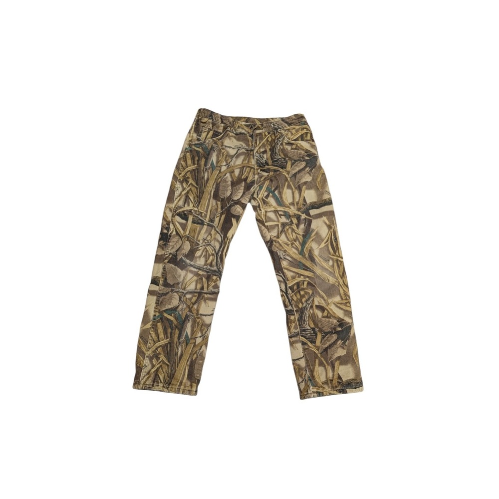 Wrangler Rugged Wear Pants Mens 34x30 Real Tree Camo Brown Fleece Lined Vintage